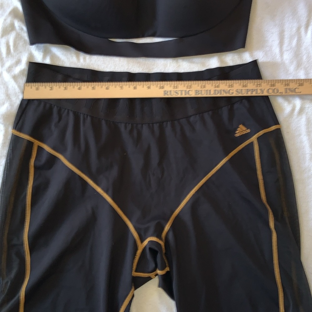 Ivy Park Beyoncé Adidas black gold sports bra 2X AND athletic shorts 3X DRIP 2.2 - Picture 6 of 16